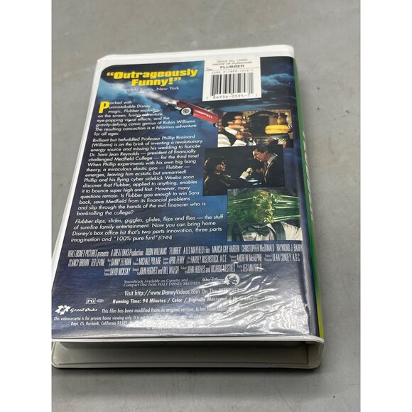 Disney Robin Williams Flubber VHS tape cartoon English rated PG 94 minutes READ - Picture 2 of 3